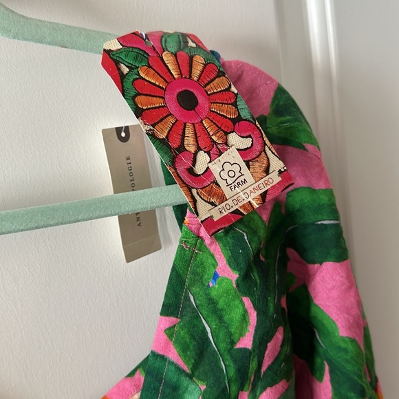 NWT ANTHROPOLOGIE FARM RIO PRINTED V-NECK CUTOUT DRESS - Picture 7 of 9